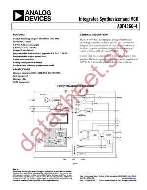 ADF4360-4BCPRL datasheet  